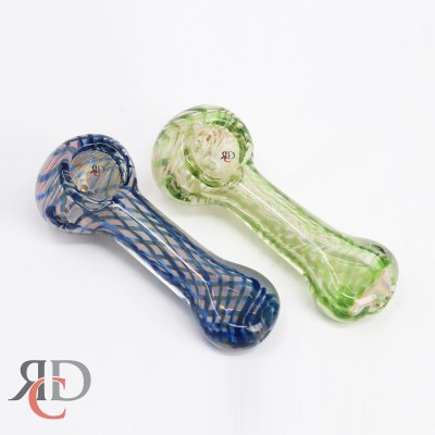GLASS PIPE GOLD FUMED AND NET ART HIGH END SLIME GREEN GP6067 1CT
